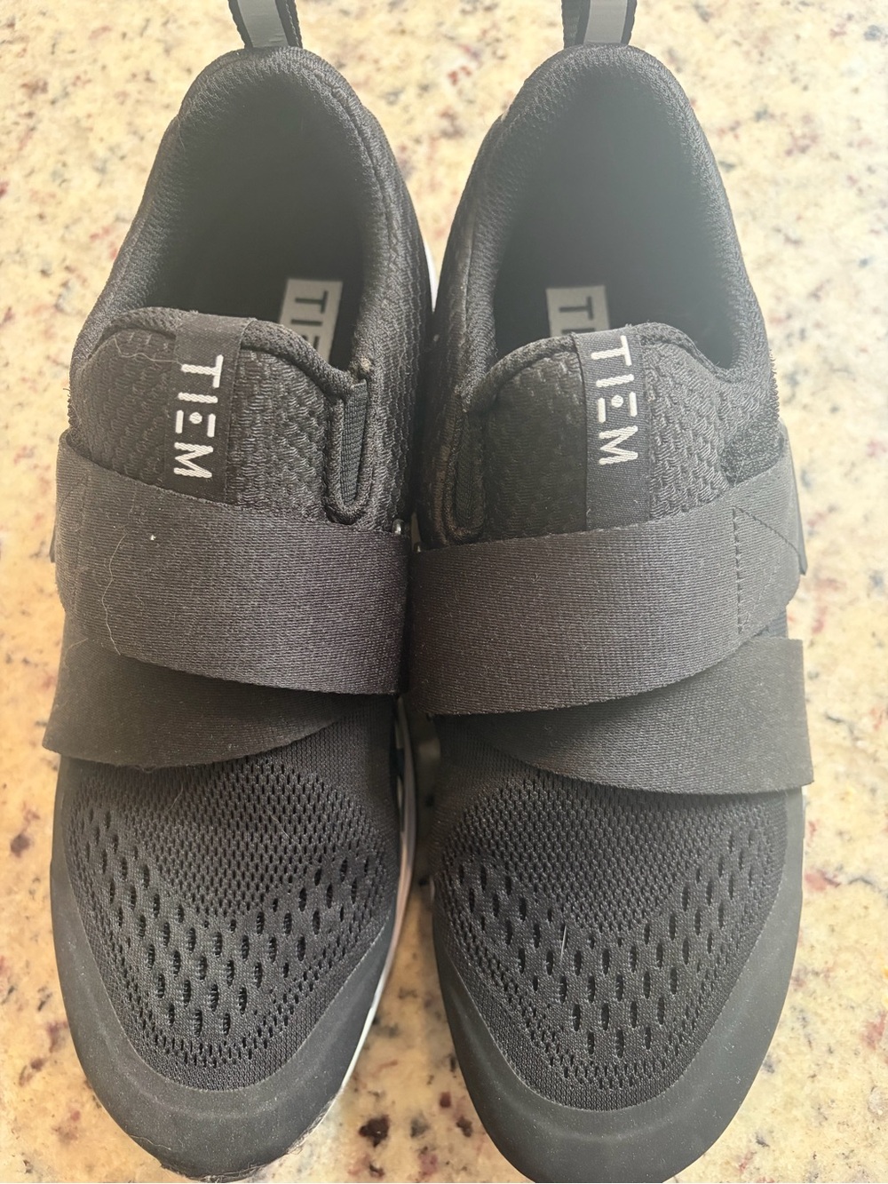 TIEM Black Slip-On Ankle Booties with Stretch Strap